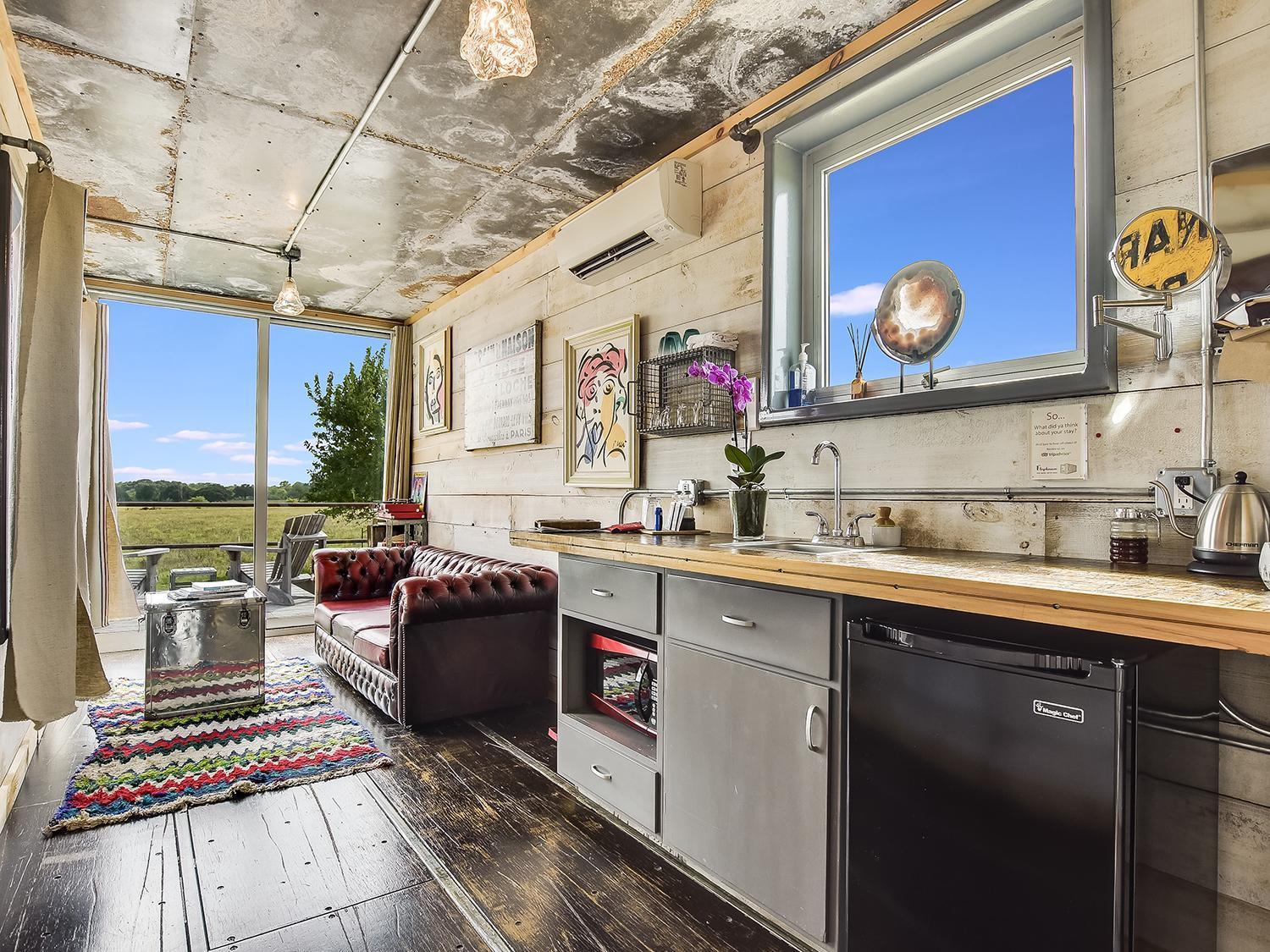 Flophouze Shipping Container Hotel Round Top Buitenkant foto